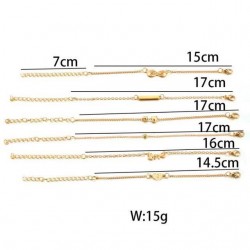 Set consisting of 6 Charm gold bracelets