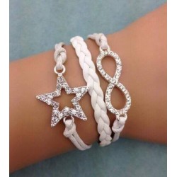 Set white bracelet with accessory in the pebbles