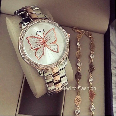 Jessy women's watch with butterfly rose