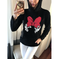Plush black patterned thick sweater Minnie Mouse