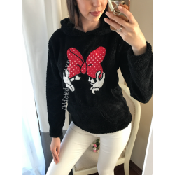 Plush black patterned thick sweater Minnie Mouse