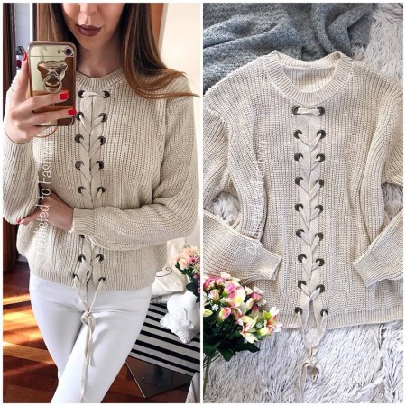 Long sleeve knitted ladies sweater