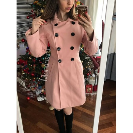 Women coat light pink with buttons