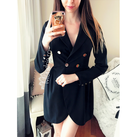 Black suit jacket dress with buttons