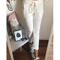 Long casual long pants to wear white cotton color day